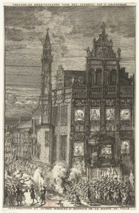 Oznaki radości przed ratuszem, 1691 autorstwa Romeyn de Hooghe