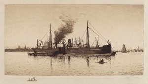 Bez tytułu (Steamship w Boston Harbor) autorstwa Rominer Lovewell