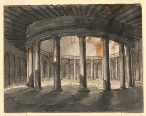 Scenografia, Wnętrze Okrągłego Budynku autorstwa Romolo Achille Liverani