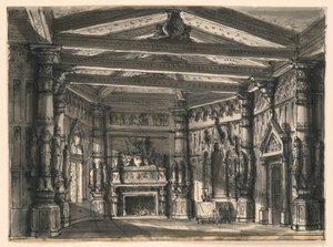 Scenografia, Wnętrze Sali Gotyckiej autorstwa Romolo Achille Liverani