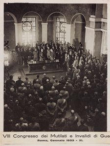 "VIII Kongres Okaleczonych i Inwalidów Wojennych - Rzym, styczeń 1933 - 11" (zdjęcie czarno-białe) autorstwa Romolo del Papa