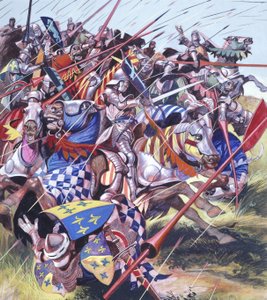 Agincourt - Niemożliwe zwycięstwo 25 października 1415 (gwasz na papierze) autorstwa Ron Embleton