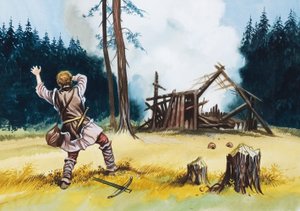 Eksplodująca chata autorstwa Ron Embleton