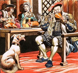 Król Henryk VIII jedzący autorstwa Ron Embleton