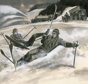 Narciarze i maszyny śnieżne autorstwa Ron Embleton