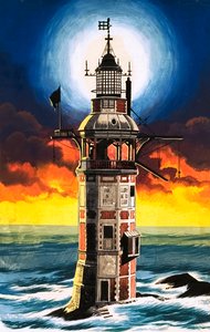 Latarnia morska Eddystone autorstwa Ron Embleton