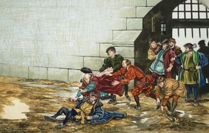 Sierżant z bronią (gwasz na papierze) autorstwa Ron Embleton