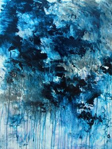 Dynamiczny niebieski abstrakt autorstwa Ron Halfant