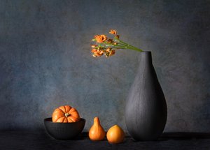Pomarańczowa jesienna martwa natura