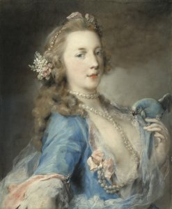 Młoda dama z papugą, ok. 1730