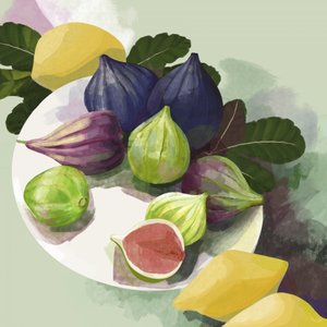 Dojrzałe figi i cytryny autorstwa Rosana Laiz Blursbyai