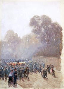 Parada żołnierzy 1891 (akwarela) autorstwa Rose Maynard Barton