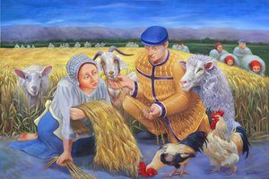 Ruth and the Barley Harvest, 2014 (olej na płótnie)