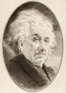 Albert Einstein, z „Żywych biografii wielkich naukowców”.