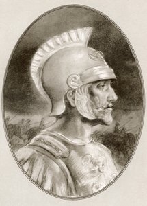 Ashoka, zmarł 232 pne, znany również jako Ashoka Wielki. Cesarz Indii z dynastii Maurya. Ilustracja Gordona Rossa, amerykańskiego artysty i ilustratora (1873-1946), z Żywych biografii słynnych władców.