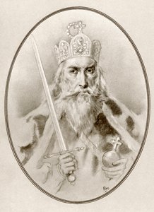 Karol Wielki, znany również jako Karol Wielki lub Karol I, z Living Biographies of Famous Rulers. autorstwa Ross Gordon
