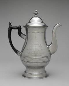 Czajnik lub Czajniczek 1830-1870 (cyna, niezidentyfikowane drewno) autorstwa Roswell (attr.to) Gleason