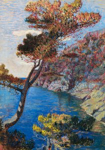 Portofino, reż. Rubaldo Merello (1872-1922), olej na płótnie, 60x46 cm. Włochy, XX wiek.