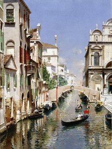 Kanał wenecki z Scuola Grande di San Marco i Campo San Giovanni e Paolo, Wenecja
