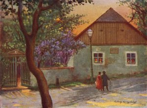 Wiejski dom Johanna Straussa na przedmieściach Wiednia Salmannsdorf (kolor lito)