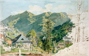 Widok na Gastein z Gamskarkogel autorstwa Rudolf von Alt