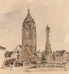 Stary ratusz w Korneuburgu autorstwa Rudolf von Alt