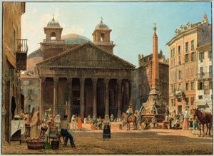 Das Pantheon und die Piazza della Rotonda w Rom