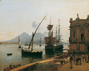 Port w Neapolu z Wezuwiuszem autorstwa Rudolf von Alt