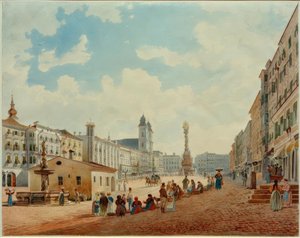 Główny plac w Linz autorstwa Rudolf von Alt