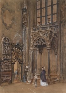Wewnątrz St. Stephan w Wiedniu autorstwa Rudolf von Alt