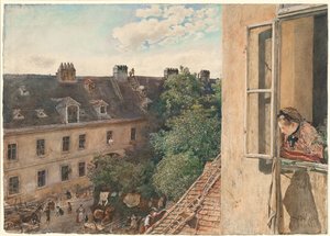 Widok na Alservorstadt, 1872 autorstwa Rudolf von Alt