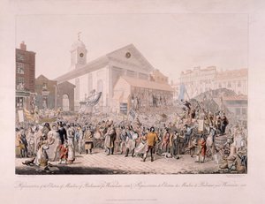 Wybory w Covent Garden w Londynie, 1818.