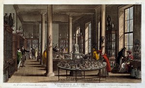 Widok wnętrza sklepu porcelany Wedgwood w Londynie Litografia autorstwa R. Ackermanna