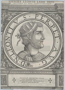 Cesarz wschodniorzymski Leontios (druk) autorstwa Rudolph Wyssenbach