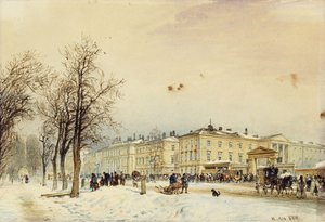 Dworzec Północny, Wiedeń; Dworzec Północny, Wiedeń, 1852 r. autorstwa Rudolf von Alt