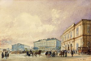 Dworzec Południowy, Wiedeń; Dworzec Południowy, Wiedeń, 1852 r. autorstwa Rudolf von Alt