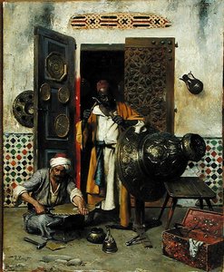 Metal Worker, ok. 1888 (olej na panelu) autorstwa Rudolphe Ernst