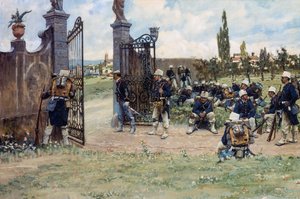 Manewry, Ruggero Panerai (1862-1923), olej na płótnie, 78x131 cm autorstwa Ruggero Panerai