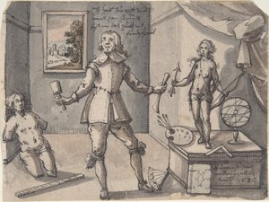 Artysta w swojej pracowni, 1636. autorstwa Ruprecht Bartz
