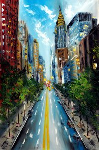 Manhattan Street New York, 2022 (olej na płótnie)