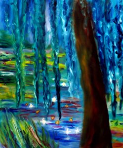 Monet Ogród japoński w Giverny, prawy panel, 2024 (olej na płótnie)