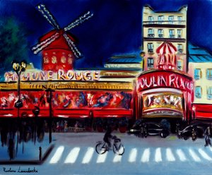 Moulin Rouge Evening Paris, 2024 (olej na płótnie) autorstwa Ruslana Levandovska