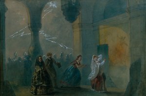 Scenografia do spektaklu Burza A. Ostrowskiego, połowa XIX wieku. autorstwa Russian Master