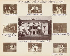Rosyjska rodzina cesarska, strona z albumu fotograficznego, ok. 1897-99 (zdjęcie czarno-białe) (zob. także 487673-80) autorstwa Russian Photographer