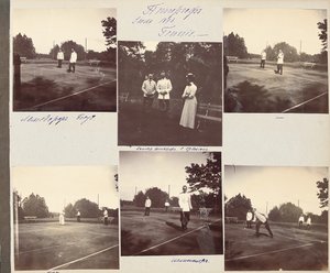 Rosyjska rodzina cesarska, strona z albumu fotograficznego, ok. 1897-99 (zdjęcie czarno-białe) (zob. także 487673-80) autorstwa Russian Photographer