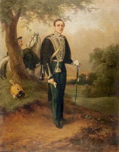 Michaił Juriewicz Lermontow (1814-41) autorstwa Russian School