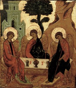 Trójca ze Starego Testamentu, ikona z XVI wieku autorstwa Russian School
