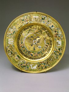 Talerz cara Aleksieja Michajłowicza Romanowa (1629-1676) ok. 1675 (złoto i emalia) autorstwa Russian School