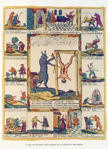 Wół woli być rzeźnikiem, Rosjanin, koniec XVIII w. (drzeworyt) autorstwa Russian School