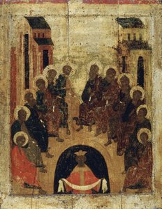 Zstąpienie Ducha Świętego na Apostołów, ok. 1410. autorstwa Russian icon.